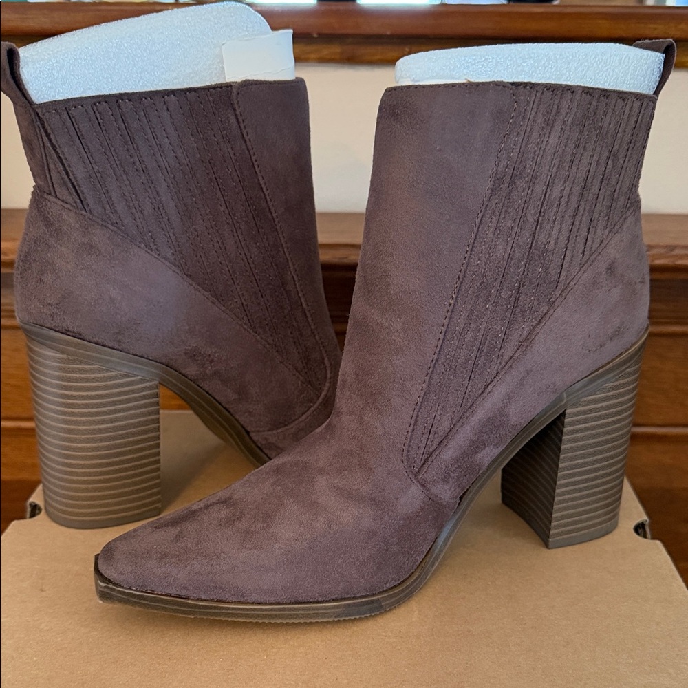 New PiePieBuy Women's Brown Ankle Boots chunky heel Size 8